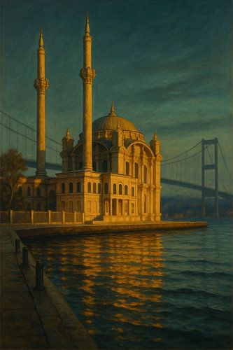 Ortaköy Mosque at Dusk: Neo-Baroque on the Bosphorus