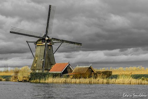 Molen plus huisjes gemaakt bij Kinderdijk