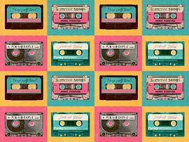 Rétro Vintage Musique Pop Art Tape Collage