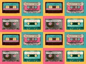 Retro vintage muziek pop art tape collage