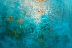 Abstract, turquoise, white and amber