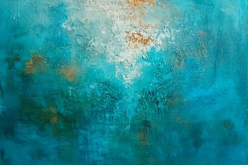 Abstract, turquoise, wit en amber