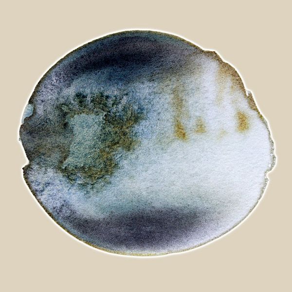 Soft Calm Aqua Mineral 977 - Minéraux côtiers doux dans des tons de mouvement bleu calme avec du sable par Saskia Mensink PRINTS