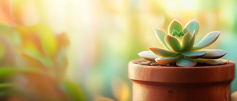Delicate succulent in a flower pot by Poster Art Shop