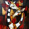 Peinture de girafes | Peinture de girafes | Peinture d'animaux sur AiArtLand