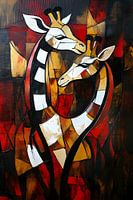 Schilderij Giraffen | Giraffe Schilderij | Dieren Schilderij