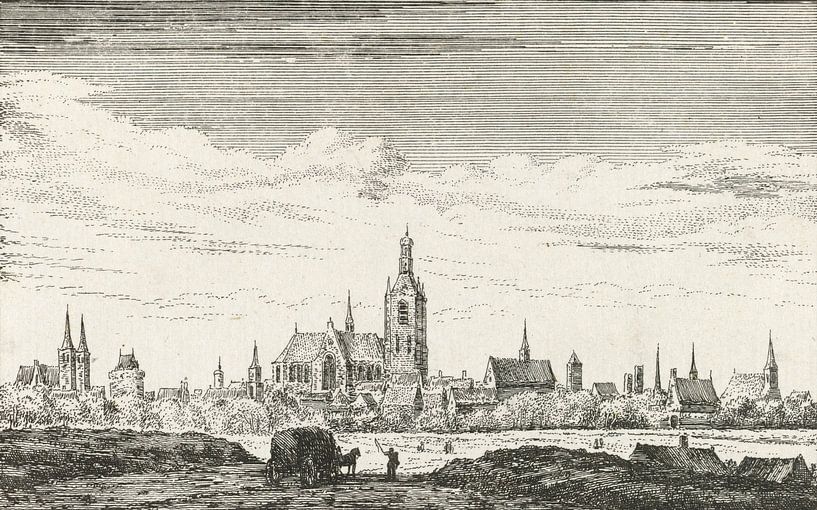 Abraham Rademaker, Gezicht op Arnhem, 1630 van Atelier Liesjes
