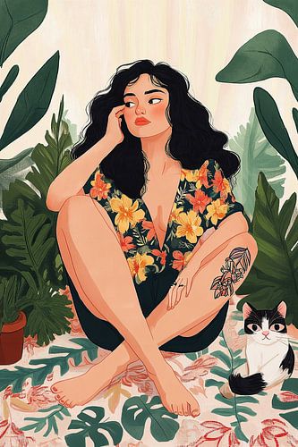 Urban Life with Plant and Cat