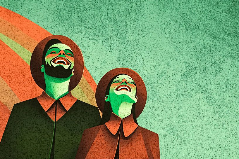 Smiling people in surreal portrait by Art & Soul Creations