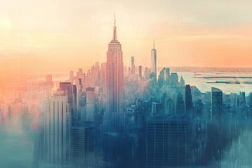 Manhattan in Droomlicht van Thea