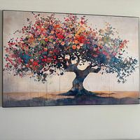 Photo de nos clients: Peinture d'arbre colorée | Magie du printemps éternel par Peintures accrocheuses, sur artframe