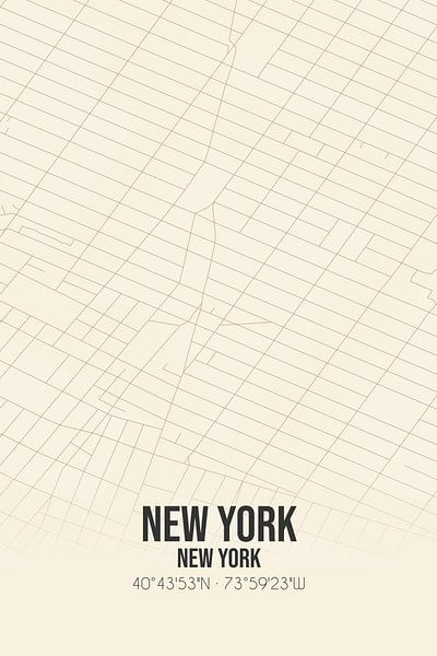 Alte Karte von New York (New York), USA. von Ortsdrucke