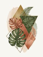 Minimalistische Monstera Tropische Botanische Abstrakte Geometrie