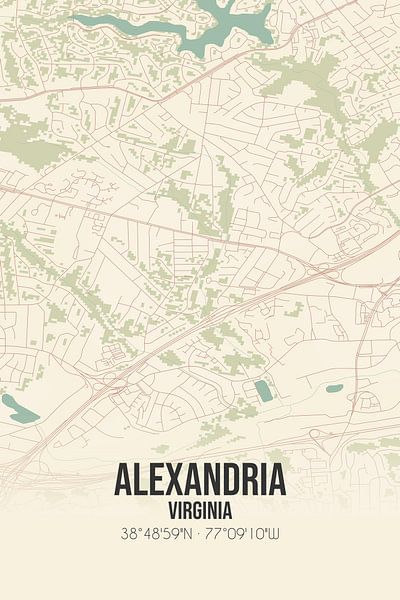 Vintage map of Alexandria (Virginia), USA. by Prints of Place