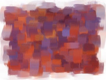 Abstract oranje paars van Maurice Dawson
