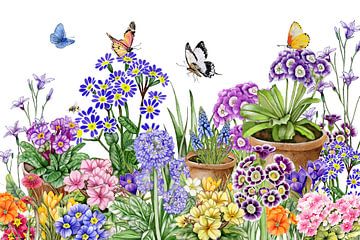 Flowers in the garden in spring