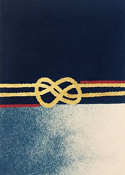 Maritimer Knoten Gold auf Blau von Niklas Maximilian