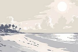 Beruhigendes Stranddesign mit Palmensilhouetten von Art & Soul Creations