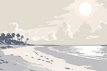 Rustgevend strandontwerp met palm silhouetten van Art & Soul Creations
