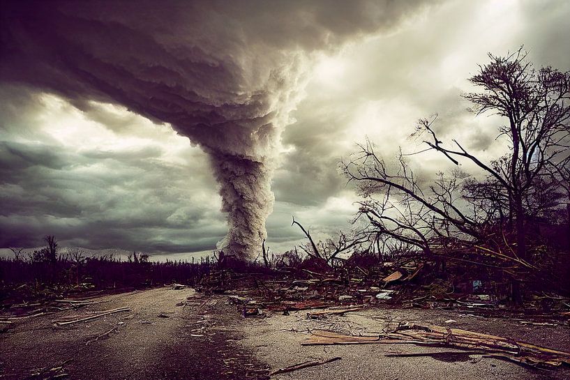 Tornado Sturm in der Landschaft Illustration von Animaflora PicsStock