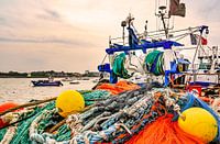 Fishing trawler in the harbour of Barfleur