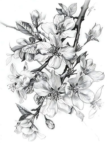 black-and-white flowers