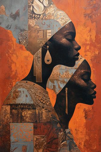 Gold on black in fiery orange silence