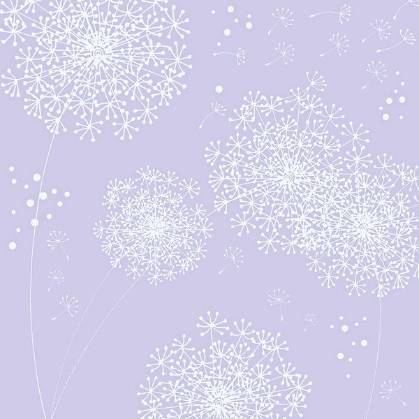 Dandelion Snowflake Very Peri Lilac Lavender by Monika Strigel