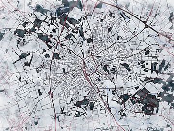 Kaart van Rheine in de stijl 'White Winter' van Maporia