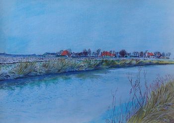 Boerderijen nabij Slootdorp.