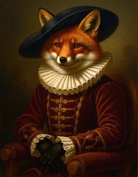 Vos portret renaissance — schilderachtig dierenportret woonkamer
