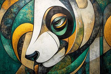 Abstract panda schilderij kubistisch van Imperial Art House