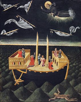 Giovanni di Paolo, Nikolaus von Tolentine, Rettung eines Schiffbruchs - 1457