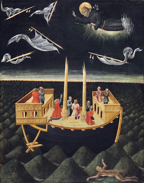 Giovanni di Paolo, Nikolaus von Tolentine, Rettung eines Schiffbruchs - 1457 von Atelier Liesjes