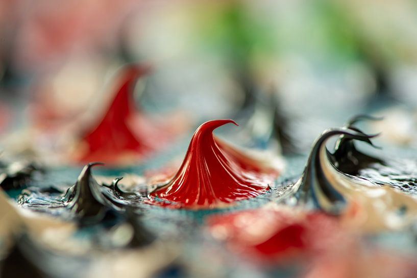 Detail eines Ölgemäldes aus dem Gemälde &#039;Dots&#039; von Jan Fritz