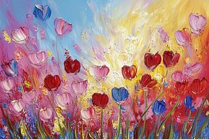 Bunte Tulpen-Explosion