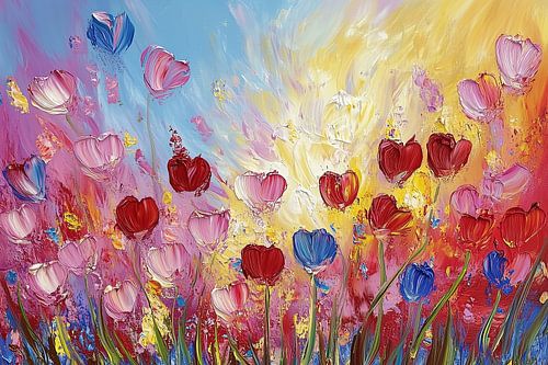 Explosion de tulipes colorées