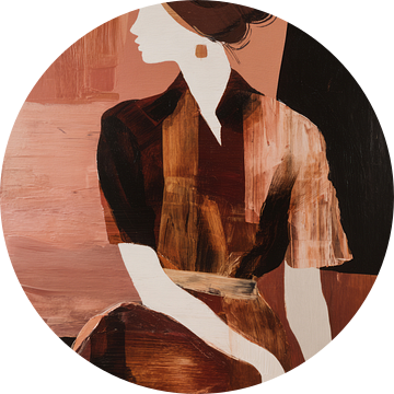 Abstract portret in aardetinten van Studio Allee