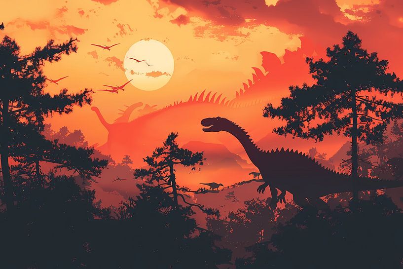 Dino sunset by Art & Soul Creations