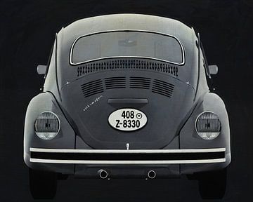 Volkswagen Beetle Sedan 1972 Rear B&W by Jan Keteleer