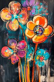 Farbenfrohes Blütenmeer – Kunstwerk  Blühende Poesie – Le von Poster Art Shop