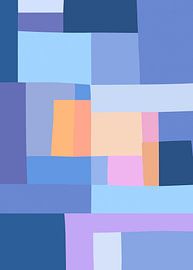 Mosaic Brights 4 | Color Blocking | Blue, Lavender, Pastel Peach by Menega Sabidussi