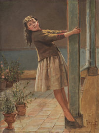 Ricardo Acevedo Bernal - Het meisje bij de zuil, 1894
