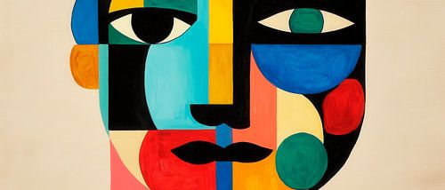 Abstraktes Gesicht in Farben – Kunstvoll