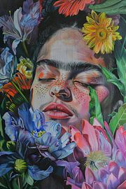 L'aura florale de Frida sur Poster Art Shop