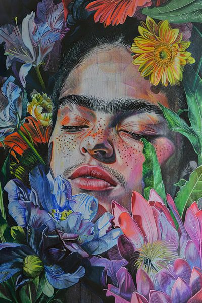 Frida's bloemenaura van Poster Art Shop