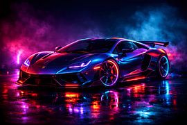 Neon‑Supercar im Futuristischen Nachtglanz von ButterflyPix