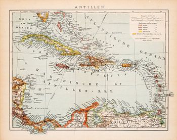 Carte des Antilles vers 1900