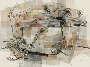 Wabi-Sabi Art: Moderne Abstraktion mit Linien und Strukturen