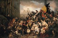 Tafereel van de septemberdagen 1830 op de Grote Markt te Brussel, Gustaf Wappers van Meesterlijcke Meesters thumbnail